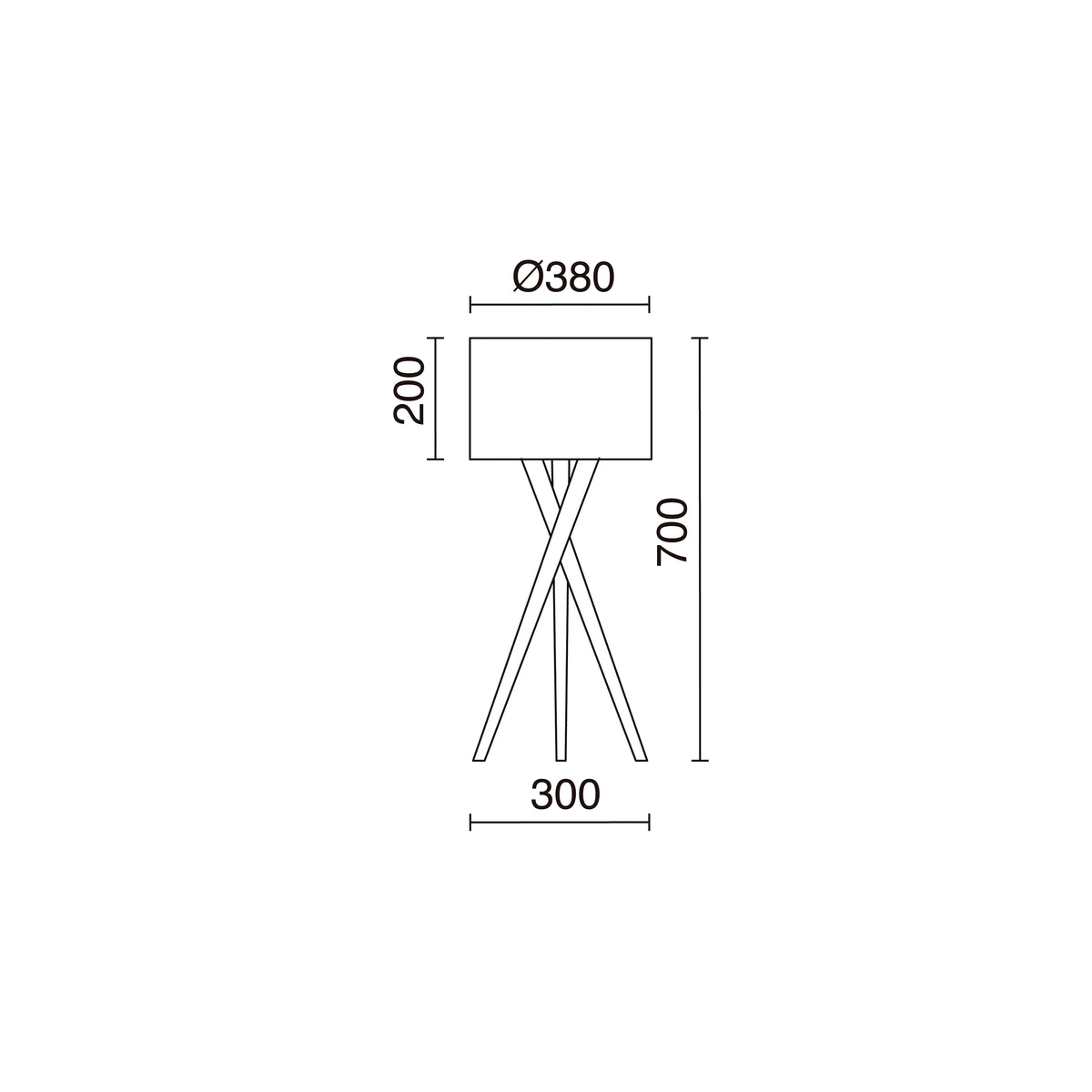 Lampe à poser Wood, H 70 cm