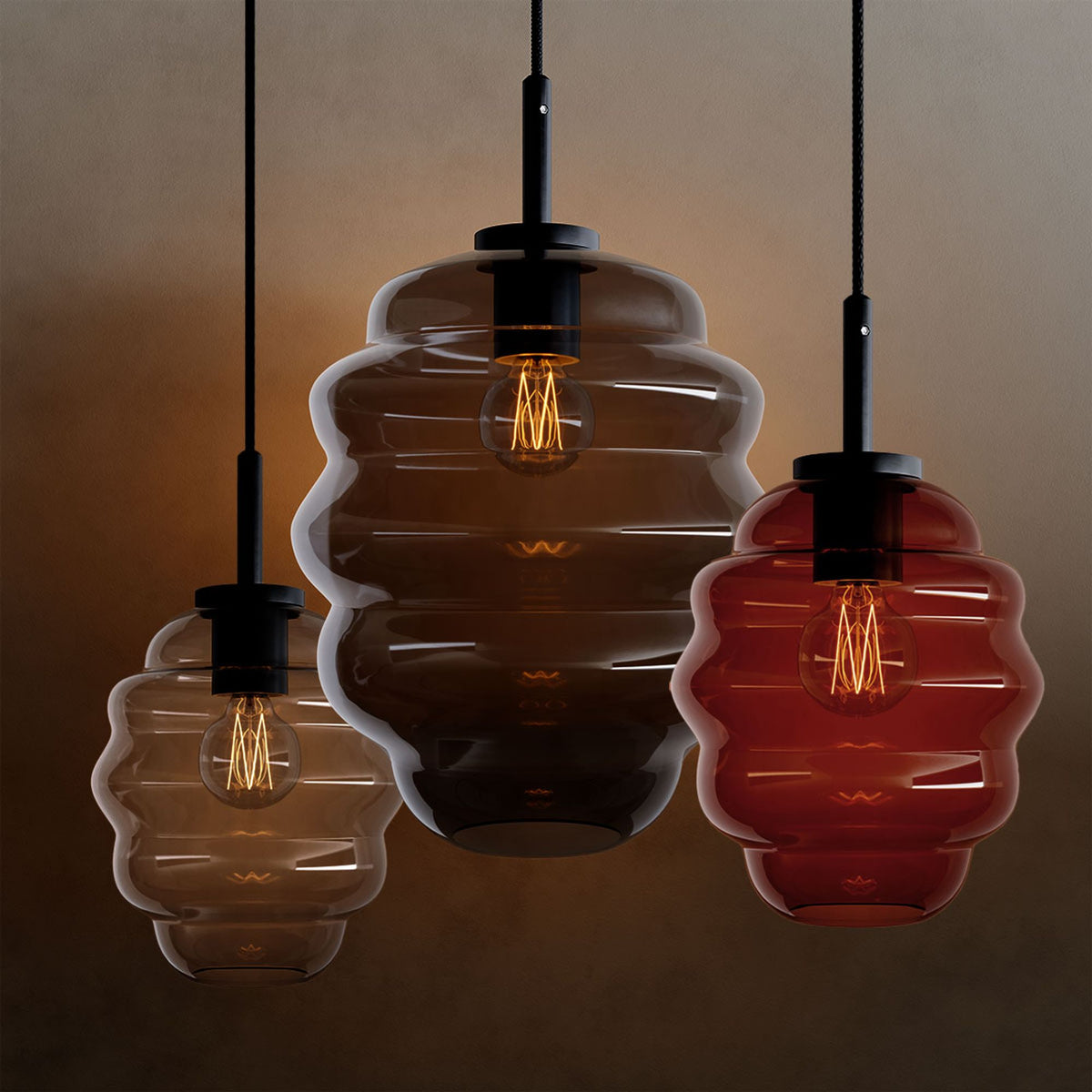 Suspension grande hauteur Echos, câble 5 m, monture noire