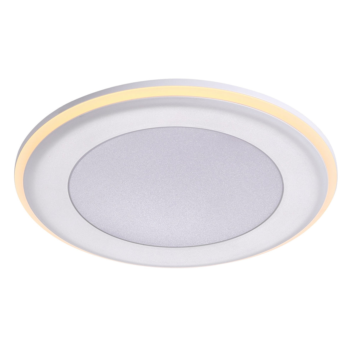 Vue en perspective du disque encastré éteint avec sa bague périphérique