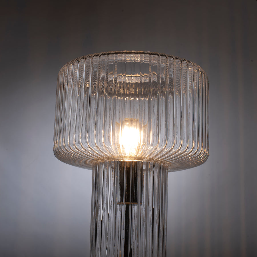Lampe à poser Fungus transparente, verre