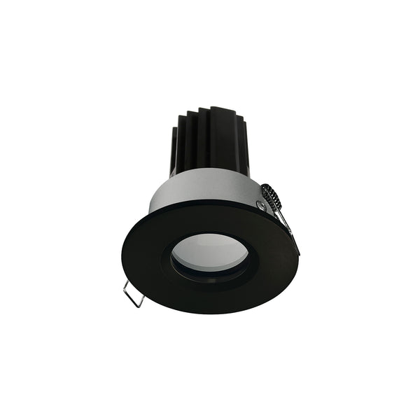 Spot encastrable Palma rond IP65, LED intégrée, finition noire