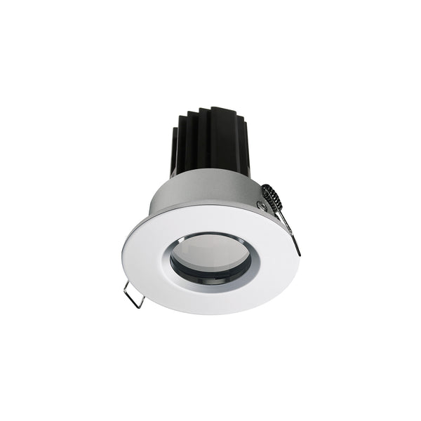 Spot encastrable Palma rond IP65, LED intégrée, variable, finition acier inoxydable