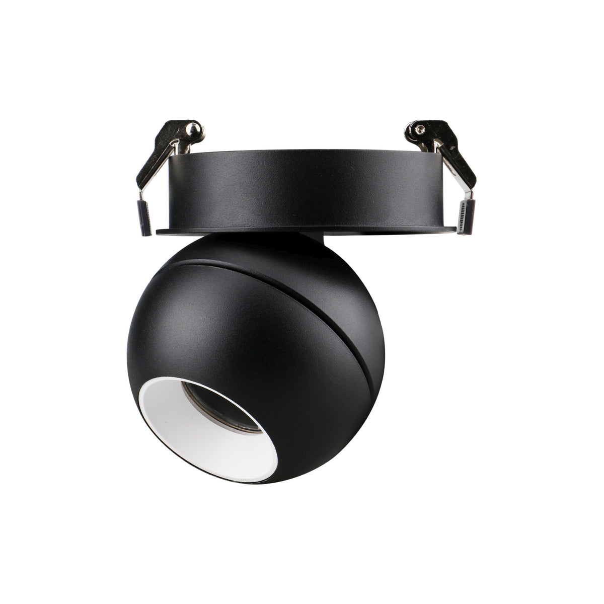 Spot noir orientable avec réflecteur intérieur blanc et bord lumineux