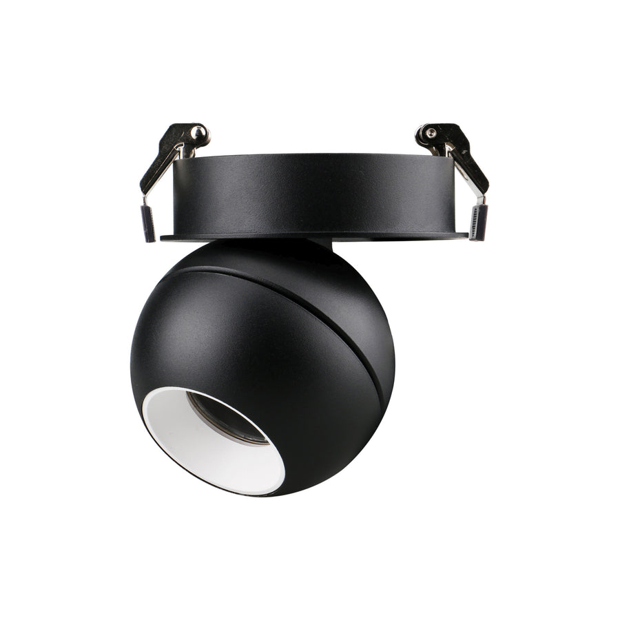Spot noir orientable avec réflecteur intérieur blanc et bord lumineux