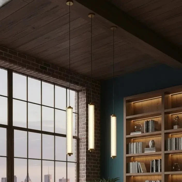 Suspension Tiffany verticale Diamant – Luminaire design LED dimmable élégant