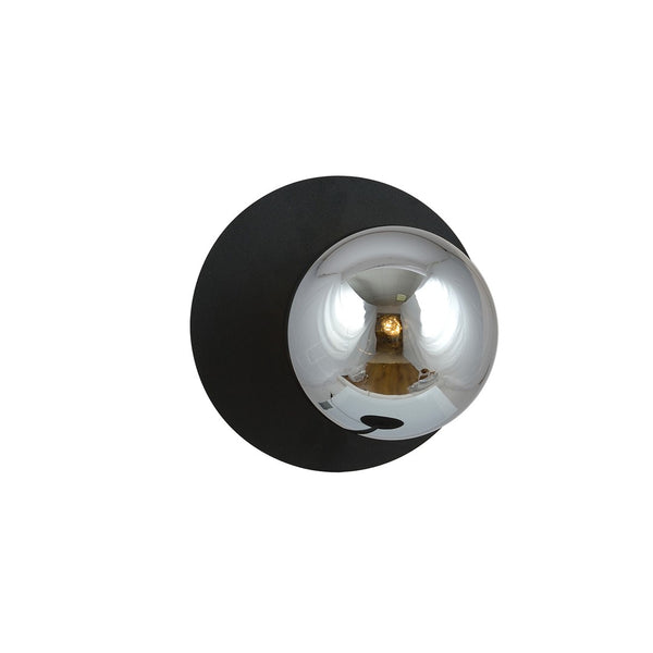 Oslo black wall lamp, graphite glass