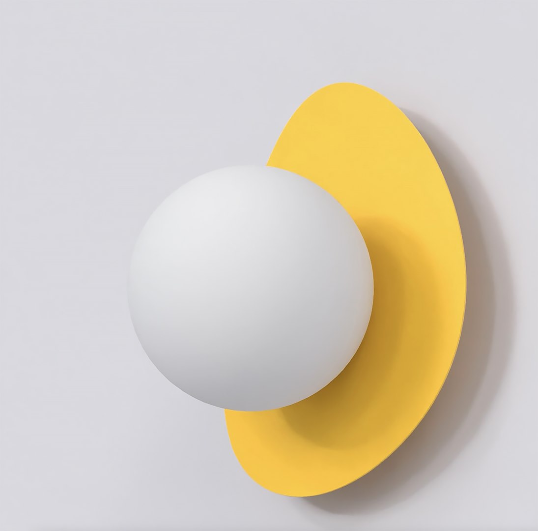 Vue en angle trois quarts révélant l'épaisseur de la platine ovale jaune