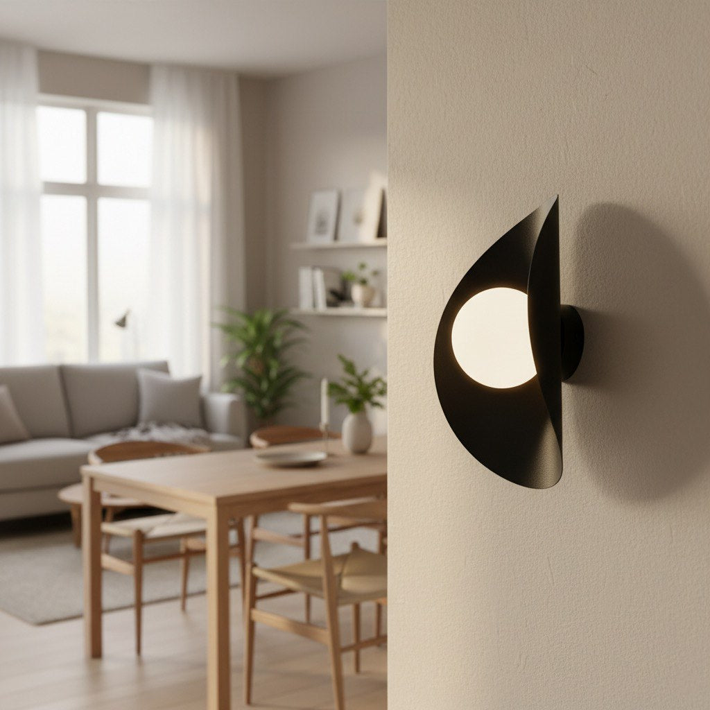Fiero XL 1-light wall sconce black