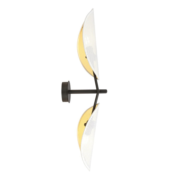 Vene 2-light white and gold wall lamp