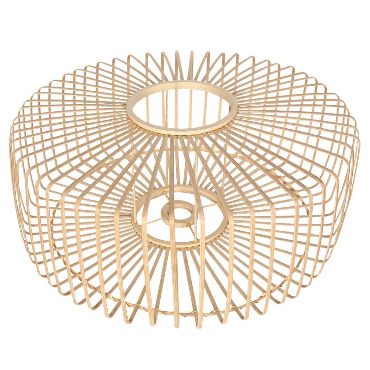 Natural bamboo and wood lampshade K2002BS ⌀60 cm with E27 holder.