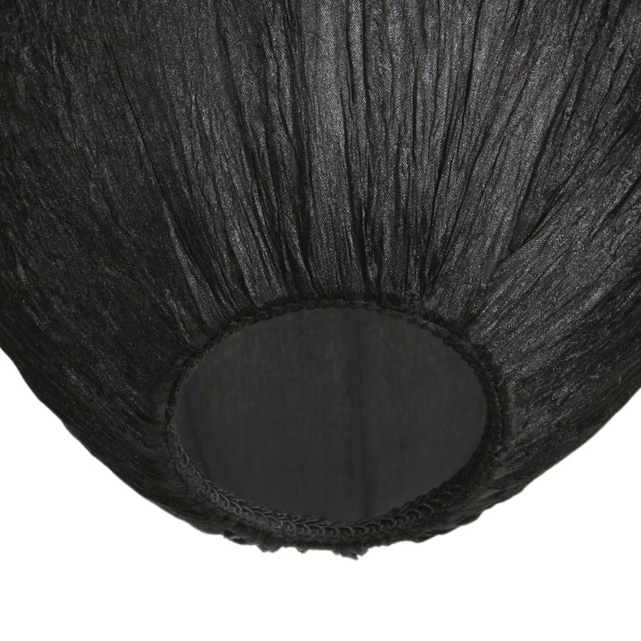 Separate lampshade K2011NS – Small handmade black linen teardrop-shaped lampshade Ø25 cm for E27 sockets