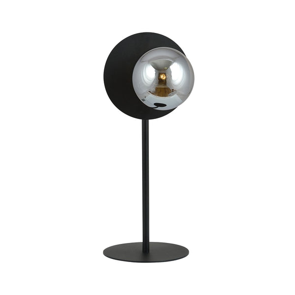 Oslo black bedside lamp, graphite glass