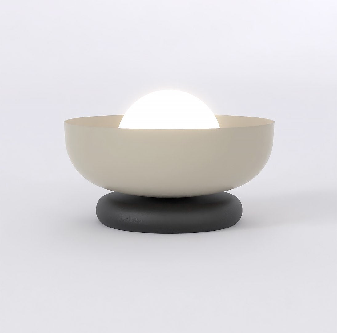 Ozzy black and mocha bedside lamp