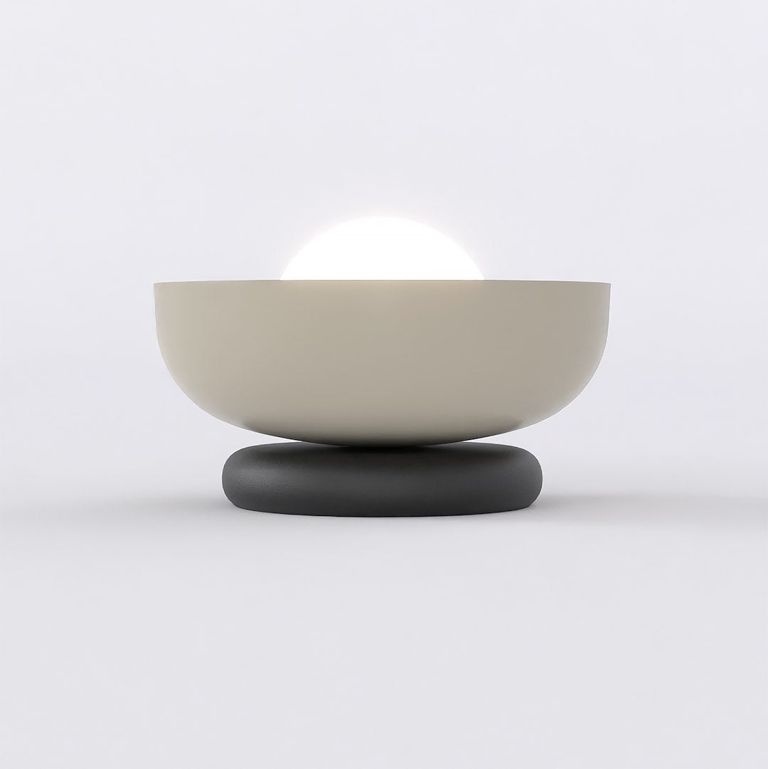 Ozzy black and mocha bedside lamp