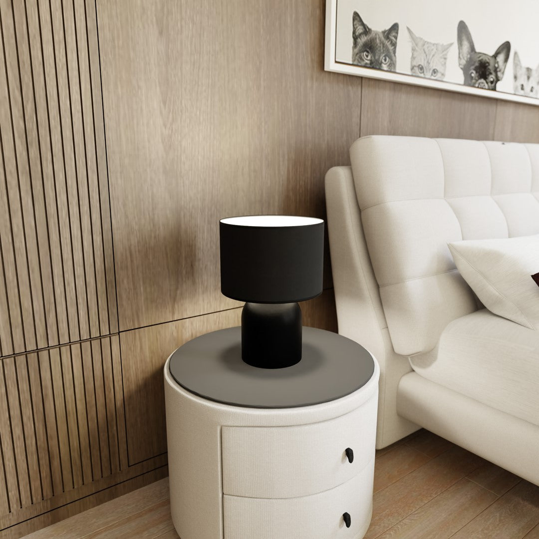 Aspen 1-light black and white table lamp