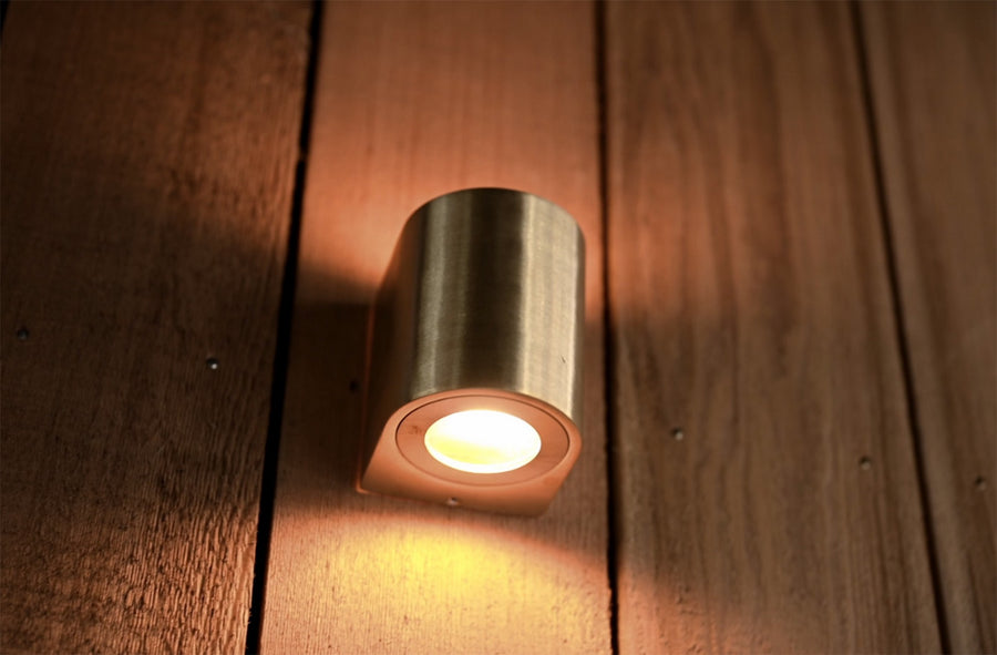 Applique extérieure LED Canto 2 laiton, verre, IP44