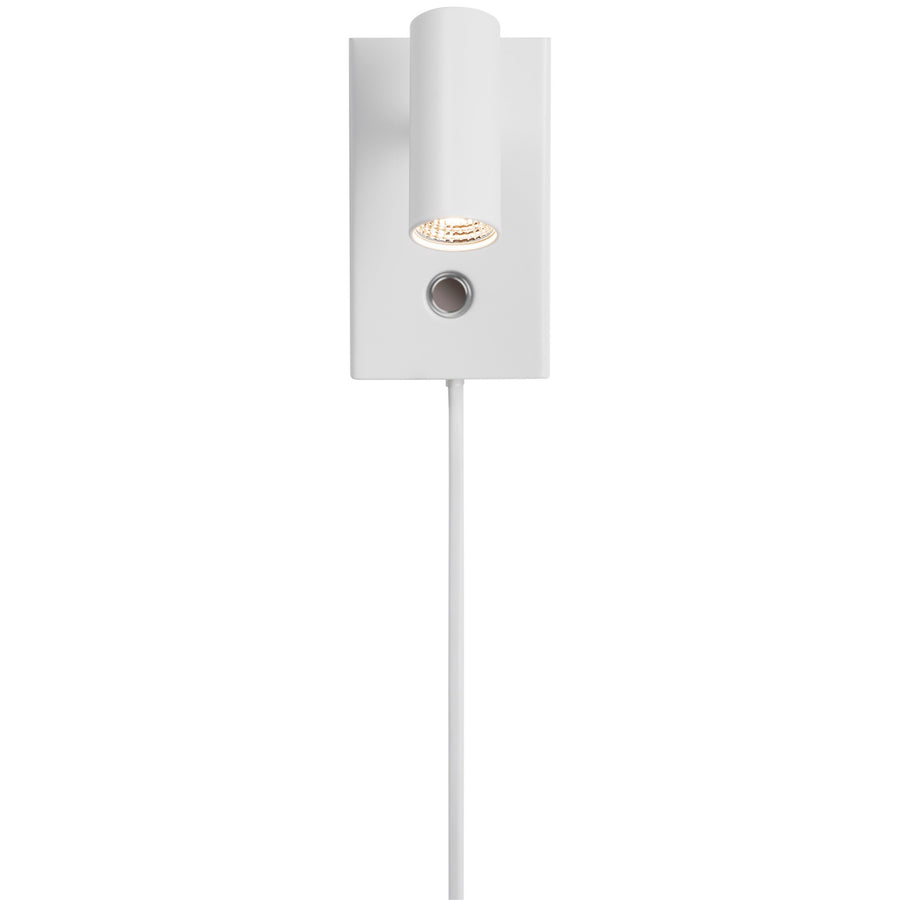 Face avant du luminaire blanc, projecteur LED allumé dirigé vers le bas