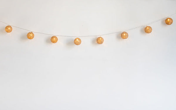 Pallina jute-effect outdoor string lights