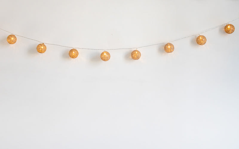 Pallina jute-effect outdoor string lights