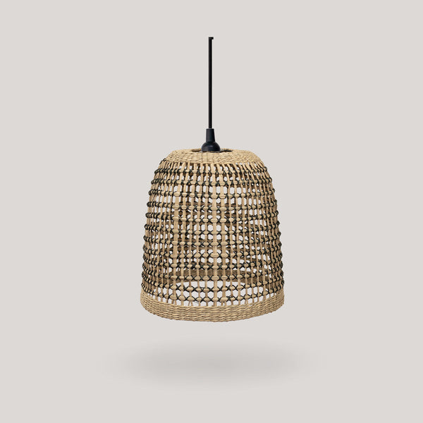Positano wireless pendant light in natural fibers