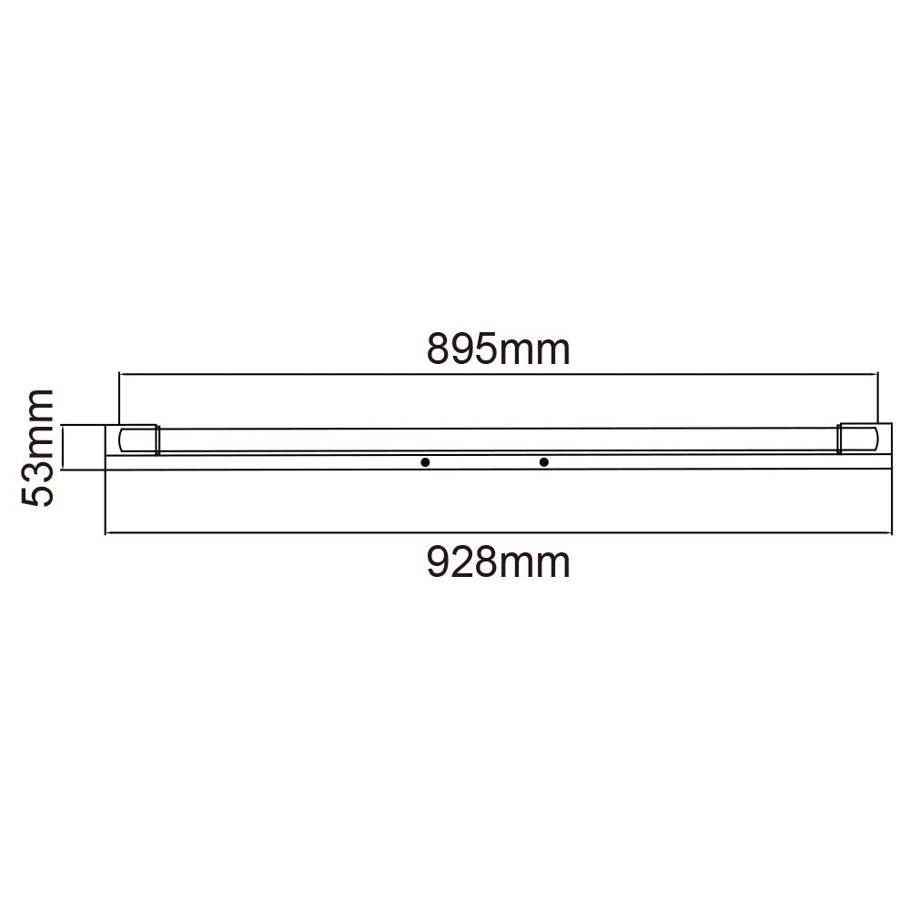 Applique murale LED Primo 900 tube T8, verre, IP44