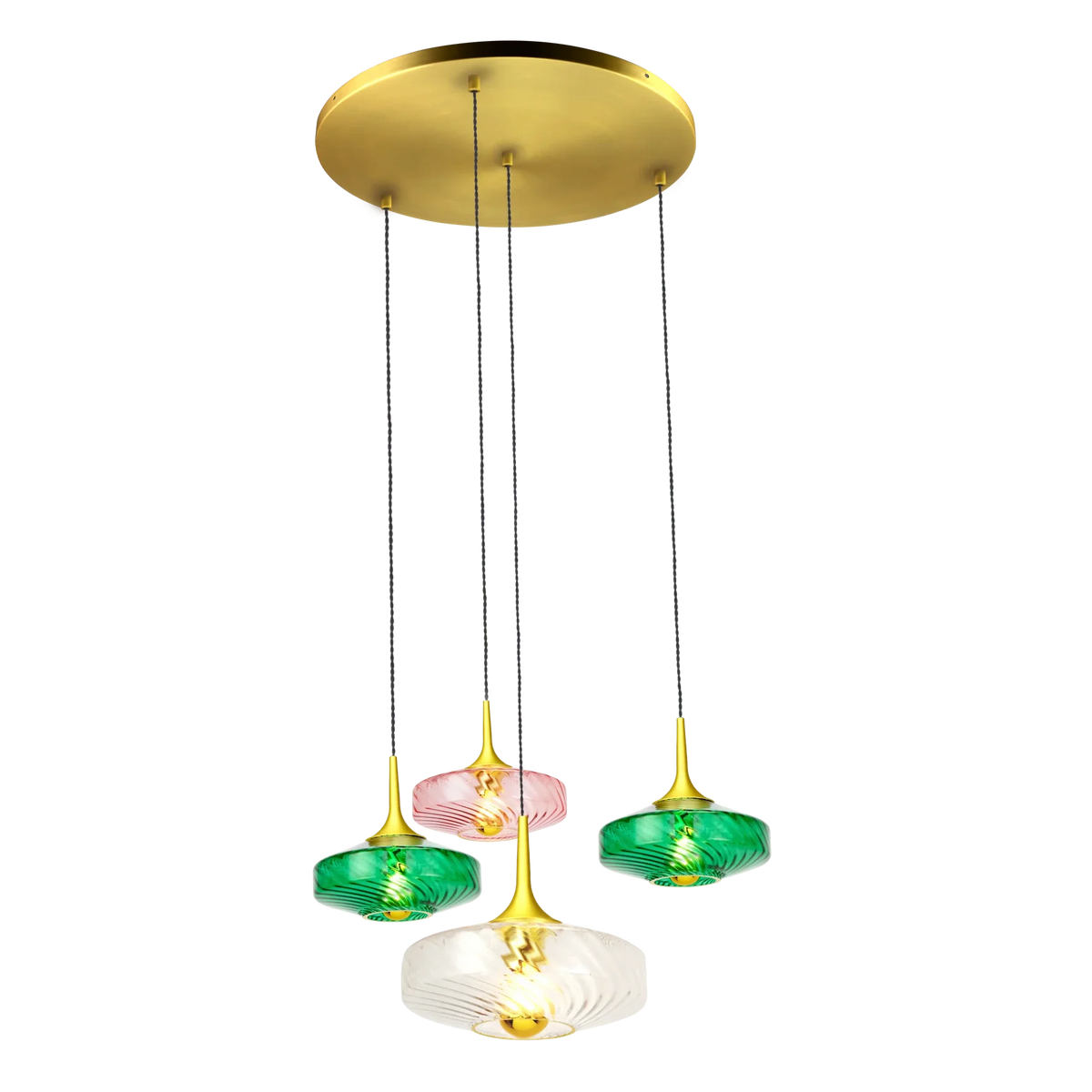 Suspension Roxanne 04 – Design Art Déco en verre soufflé et finition élégante
