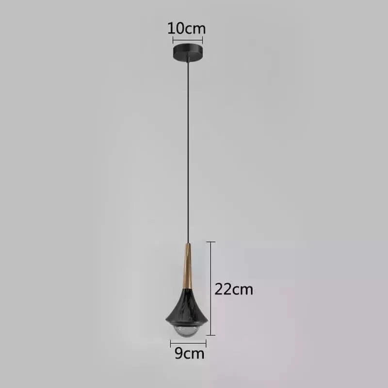 Nordic Light Luxury LED Pendant Lights Mirror Lamp Home Kitchen Island Dining Living Room Bar Cafe Droplight Fixture | Designix - Black-1 head Cold White - https://designix.fr/