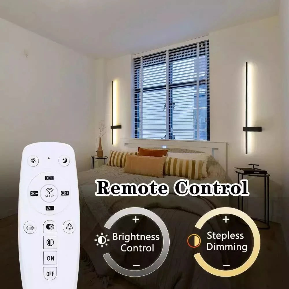 LED Wall Lamp Modern Wall Light For Home Indoor Lighting Bedside Bedroom Living Room Remote Control Wall Sconce Lighting Fixture | Designix - - https://designix.fr