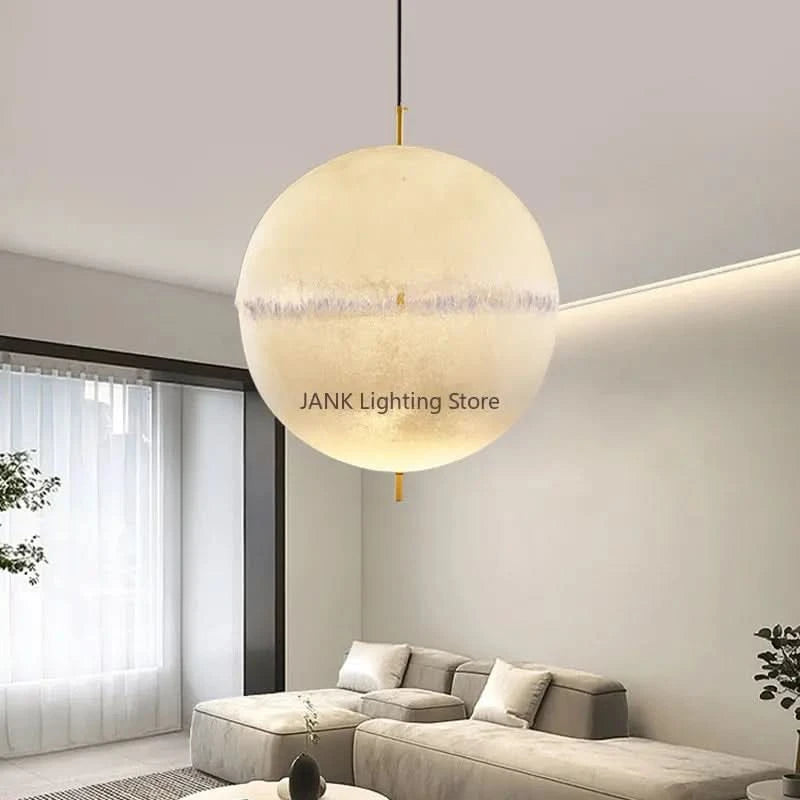 Beige spherical pendant light | Lunéa