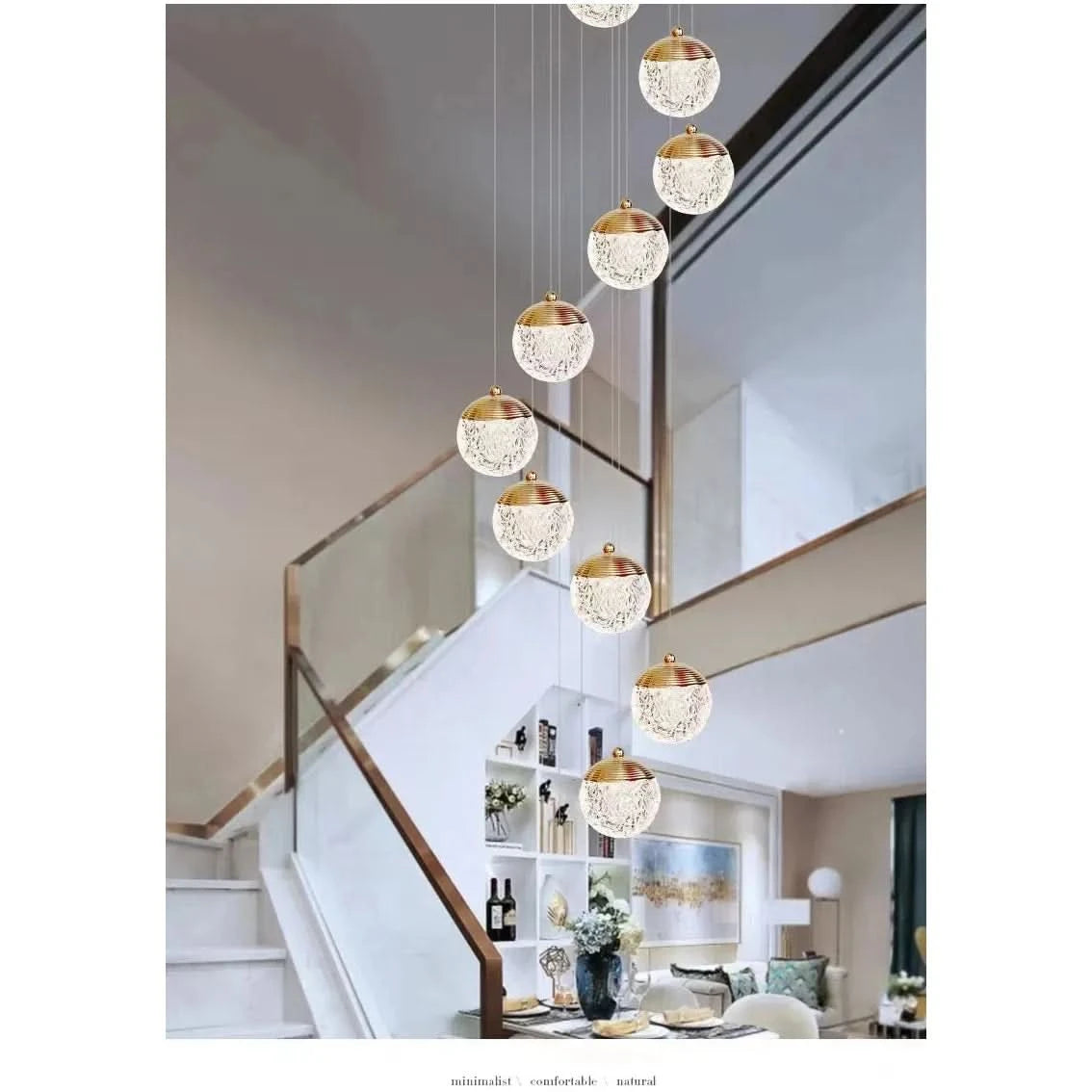 Round Ball Acrylic LED Pendant Light Nordic Indoor Lighting Living Room Decor Dining Tables Bedside Bedroom Hanging Lamp | Designix - - https://designix.fr/
