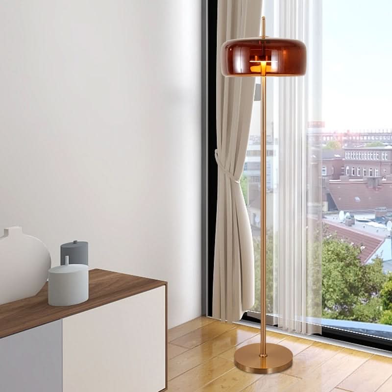 Lampadaire design arrondie en verre fumé Chandelier | Designix - Luminaire - https://designix.fr