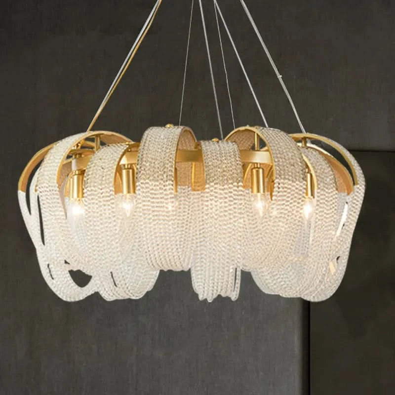 Lustre en cristal à pampilles de luxe américain post-moderne | Designix - Luminaire - https://designix.fr