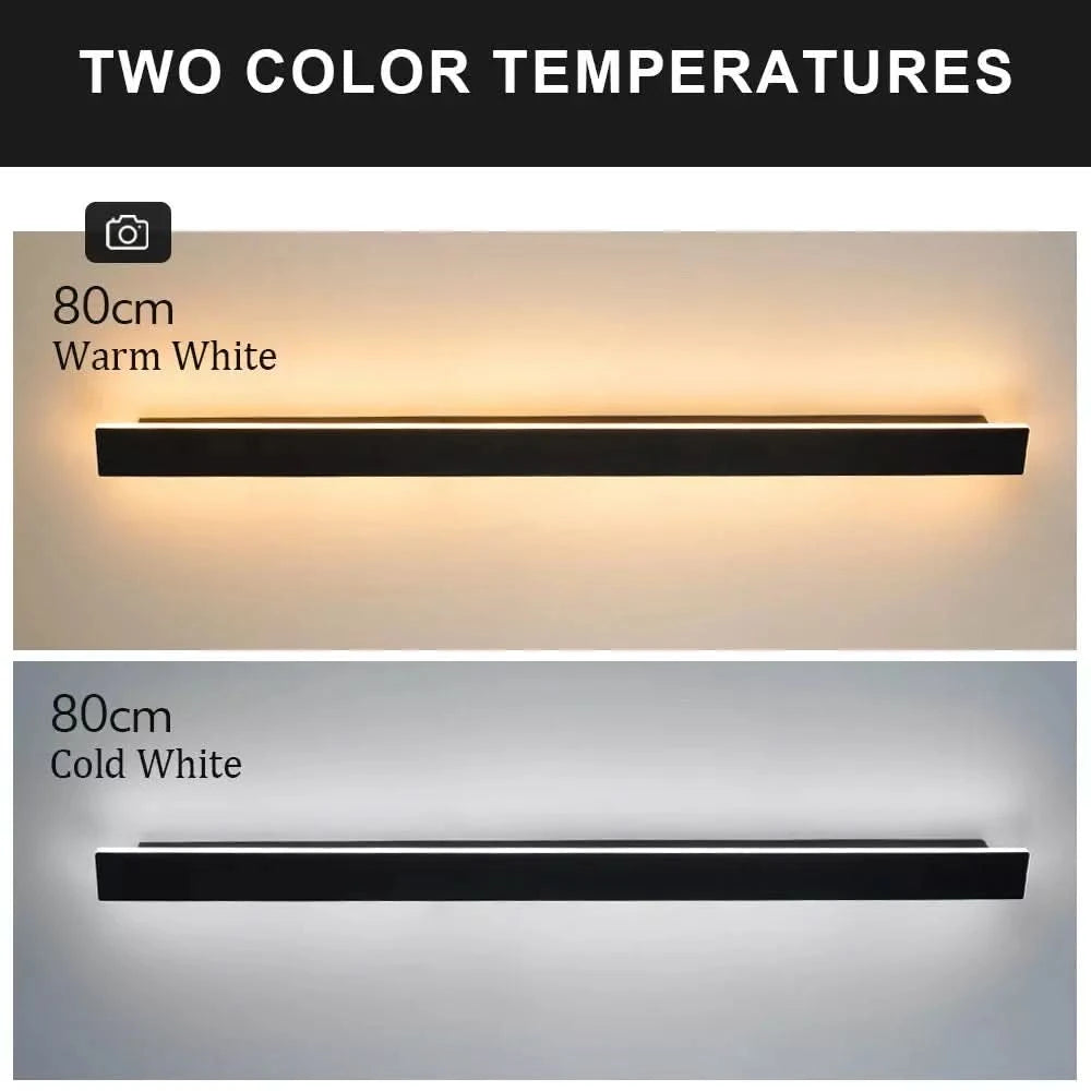 Comparatif de deux températures de couleur, blanc chaud et blanc froid, longueur 80 cm