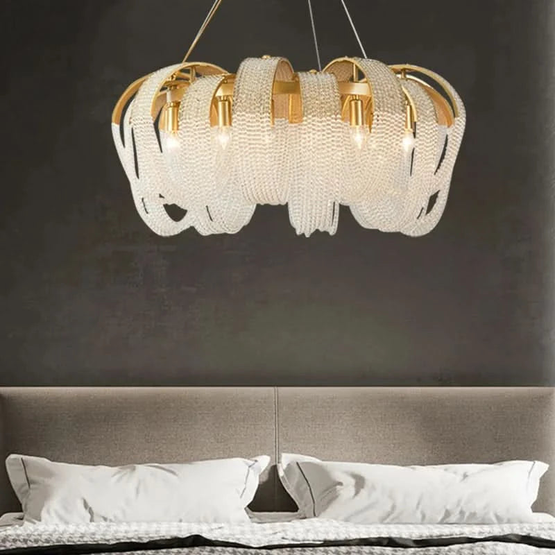 Lustre en cristal à pampilles de luxe américain post-moderne | Designix - Luminaire - https://designix.fr