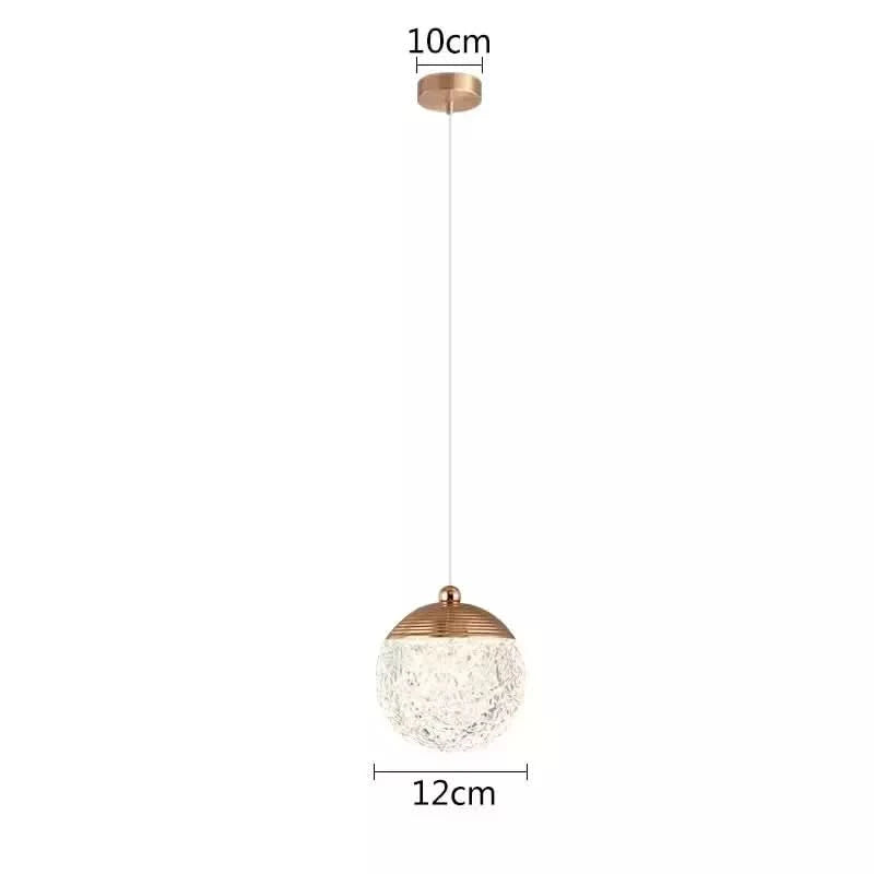 Round Ball Acrylic LED Pendant Light Nordic Indoor Lighting Living Room Decor Dining Tables Bedside Bedroom Hanging Lamp | Designix - 1 head Warm White - https://designix.fr/