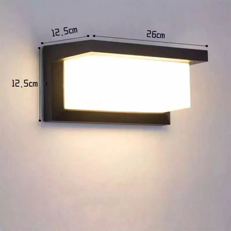 Schéma coté du luminaire : 26 cm de large, 12,5 cm de haut et de profondeur