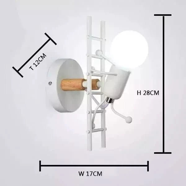 Applique Murale Bonhomme | Silhouette Lumineuse - Designix Applique Murale Escalade | Blanc Blanc Chaud