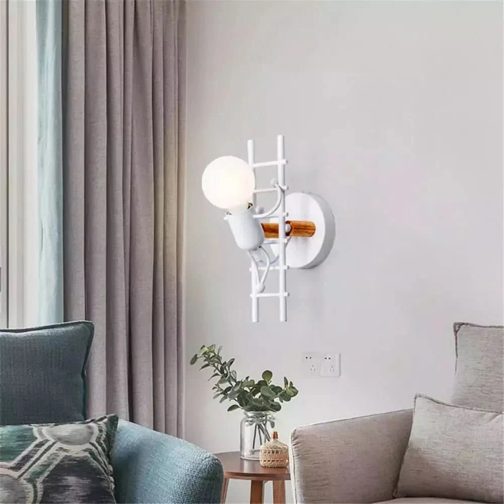 Applique Murale Bonhomme | Silhouette Lumineuse - Designix Applique Murale Escalade | Blanc Blanc Chaud