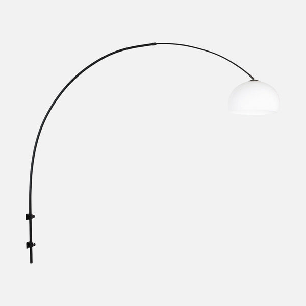 Black sphere wall lamp, large adjustable arc Ø 38 cm | Orbéa