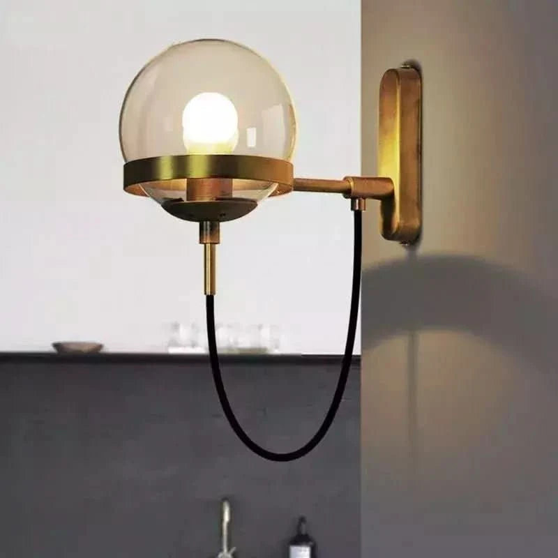 Applique Murale Boule Verre | Éclat Cristallin - Designix Applique Murale Noir | Ambre