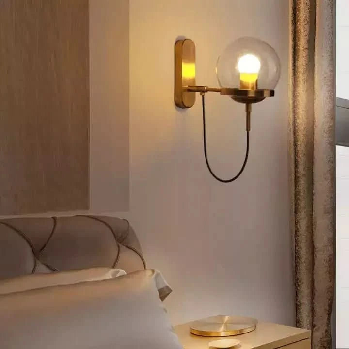 Applique Murale Boule Verre | Éclat Cristallin - Designix Applique Murale Noir | Ambre