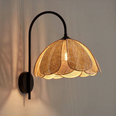 Beige Wall Light with Cane and Metal Bracket | Oria