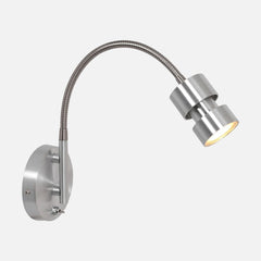 flexible steel wall lamp, bedside reading light with switch | Natasja