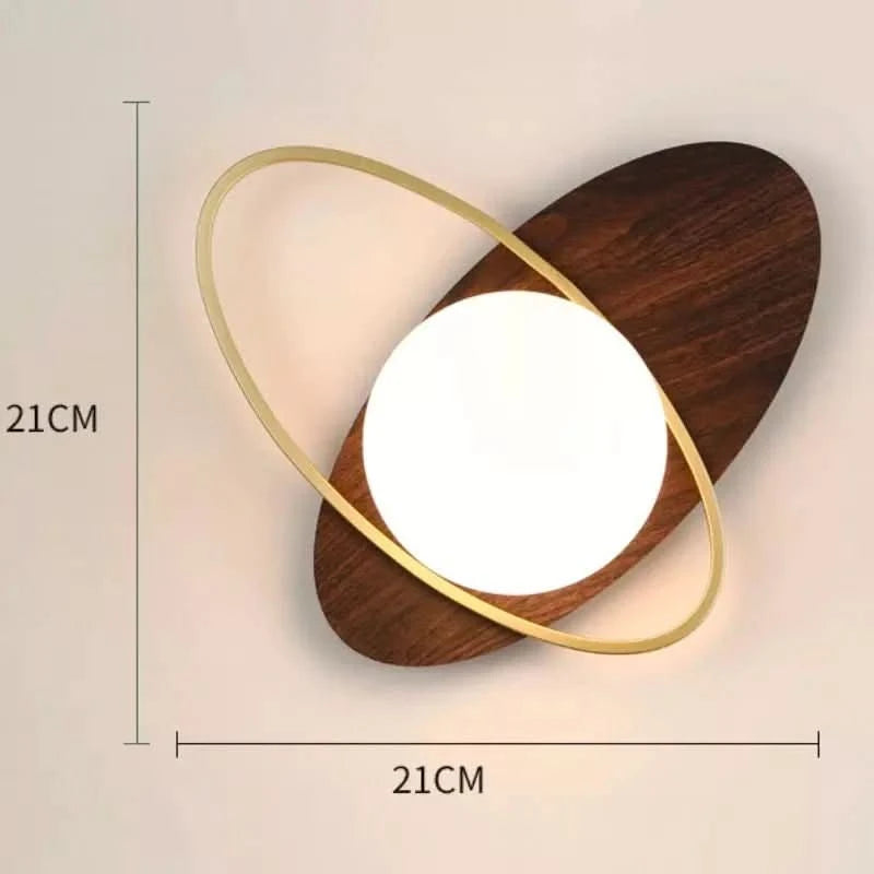 Applique Murale Salon Bois Boule | Éclat Naturel - Designix Applique Murale Bois Sombre Blanc Chaud