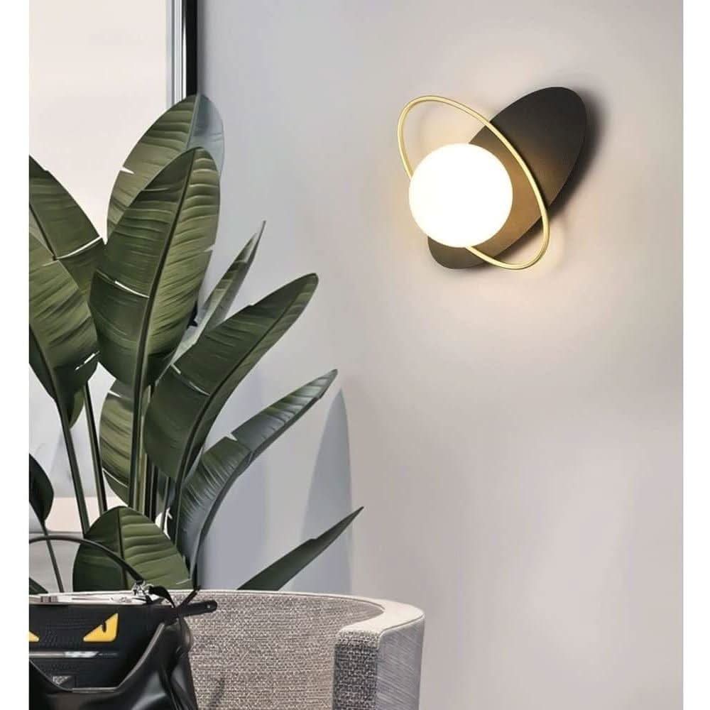 Applique Murale Salon Bois Boule | Éclat Naturel - Designix Applique Murale Bois Sombre Blanc Chaud