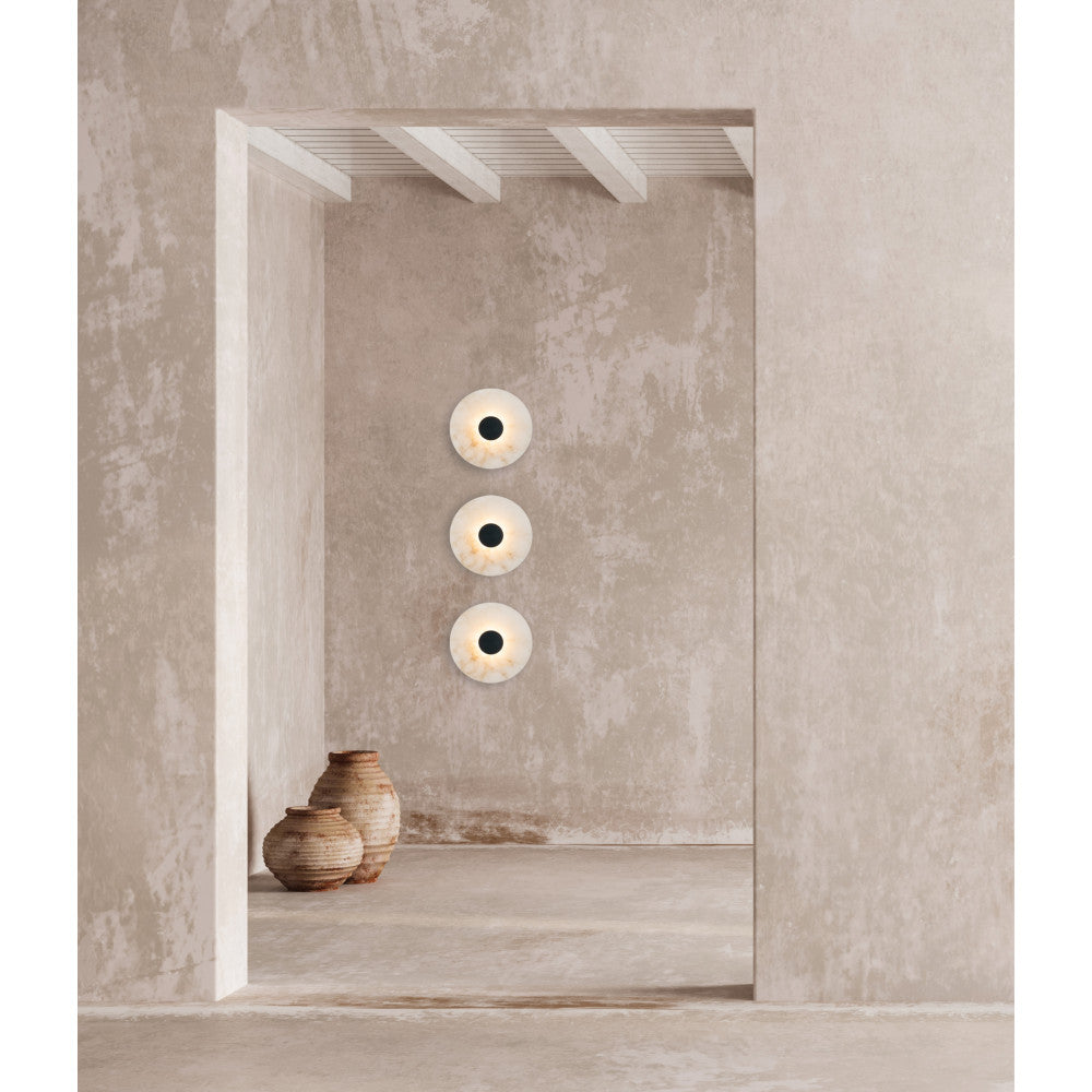 Applique Murale ZAMBELIS D250 5W DESIGN Albatre Blanc et Noir Mat 2551