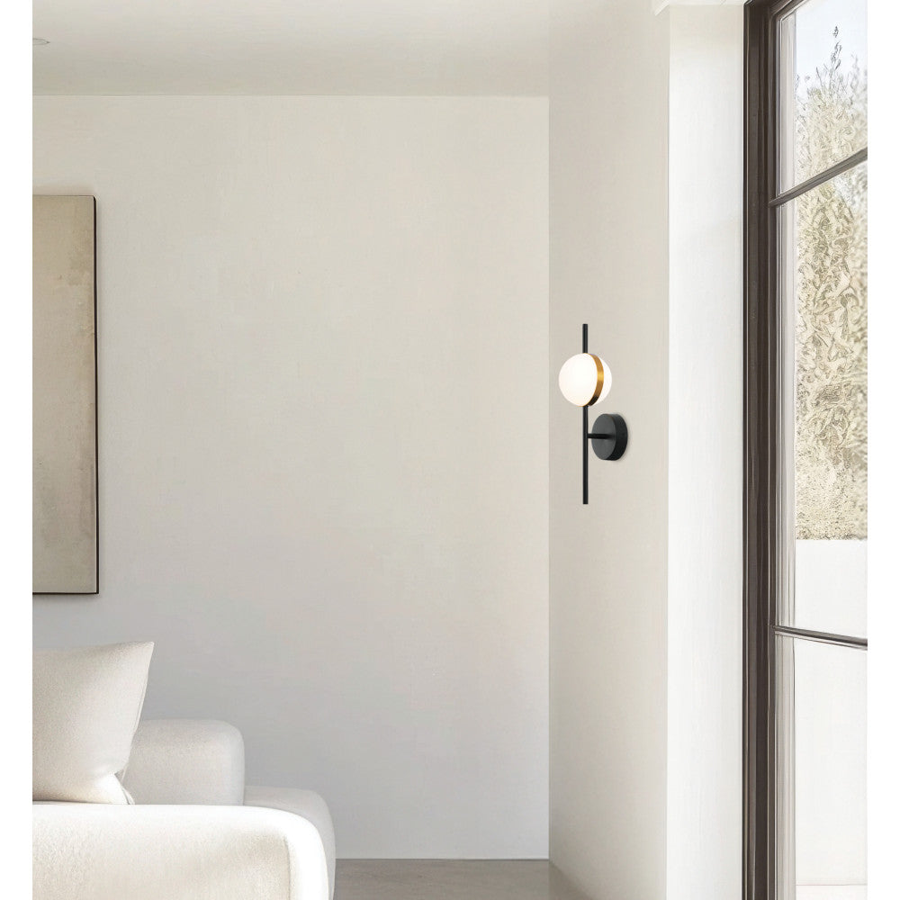 Applique ZAMBELIS D125 8W DESIGN Noir Mat et Or 2003