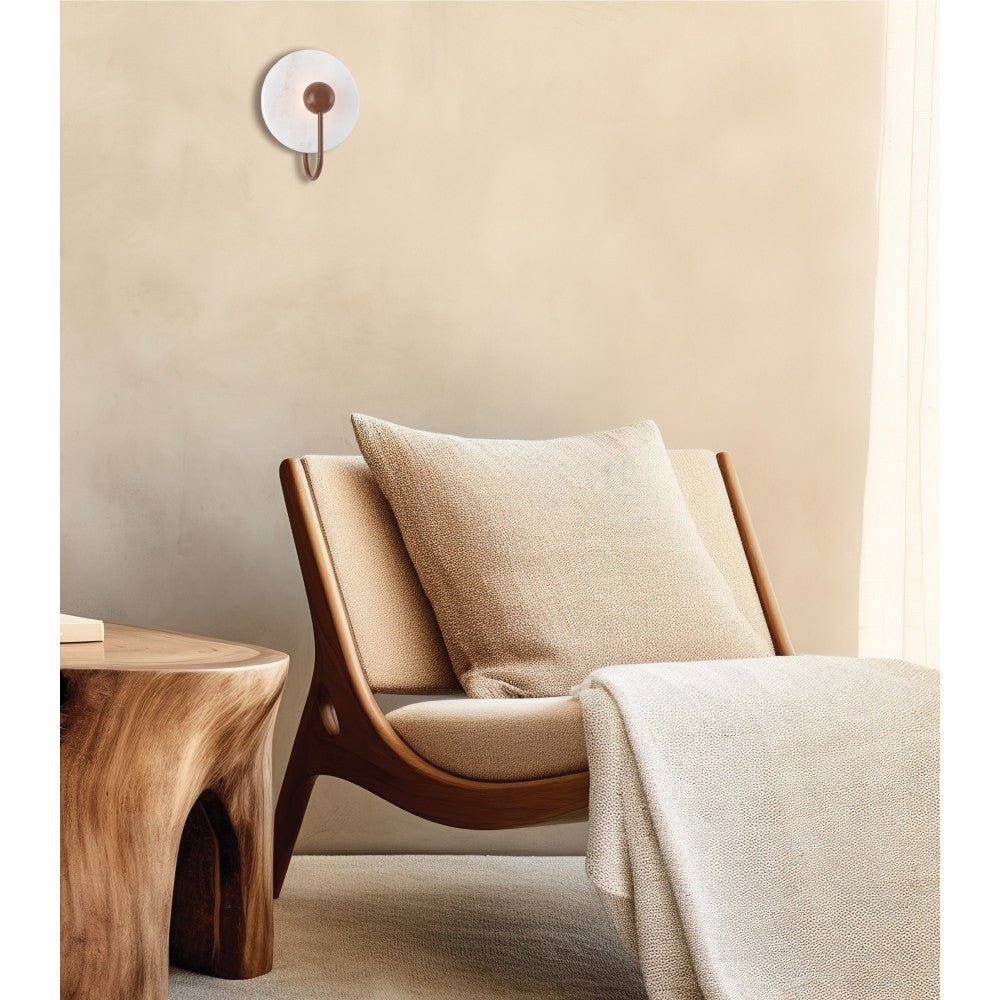 Applique ZAMBELIS D160 3W DESIGN Marbre Blanc et Corten