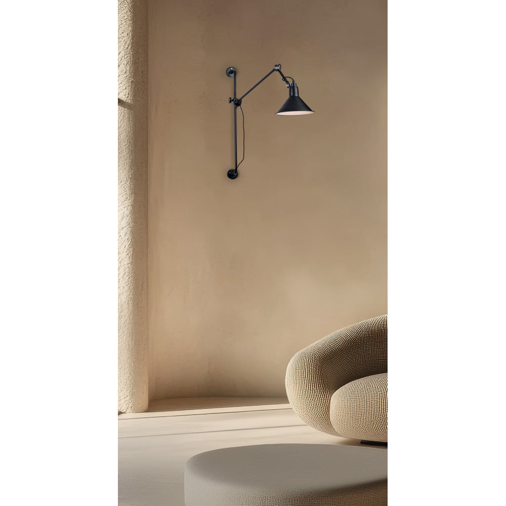 Applique Orientable ZAMBELIS E27 DESIGN Noir Mat Sans Source 19218