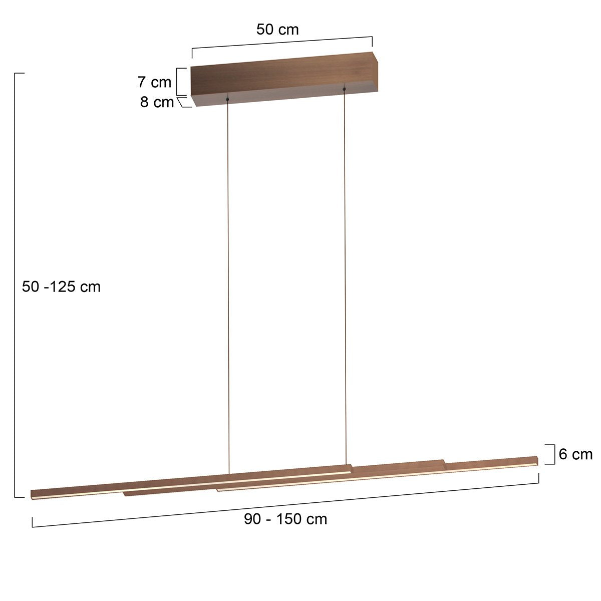 Suspension luminaire Bande marron
